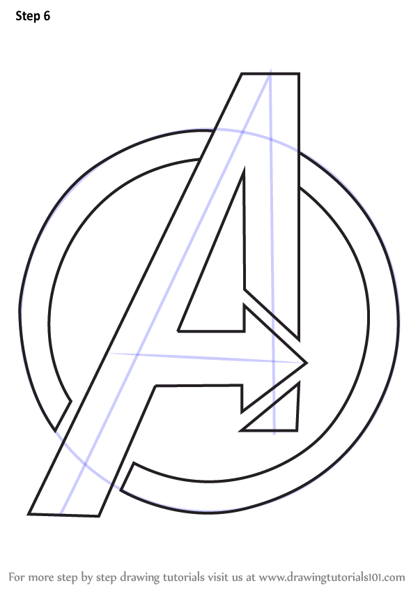 600x846 Learn How To Draw Avengers Logo - Logo Drawing