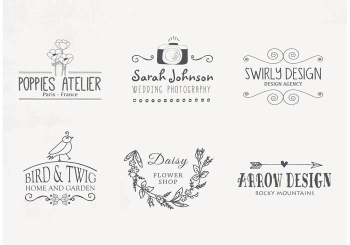 700x490 Hand Drawn Logo Designs Vector - Logo Drawing