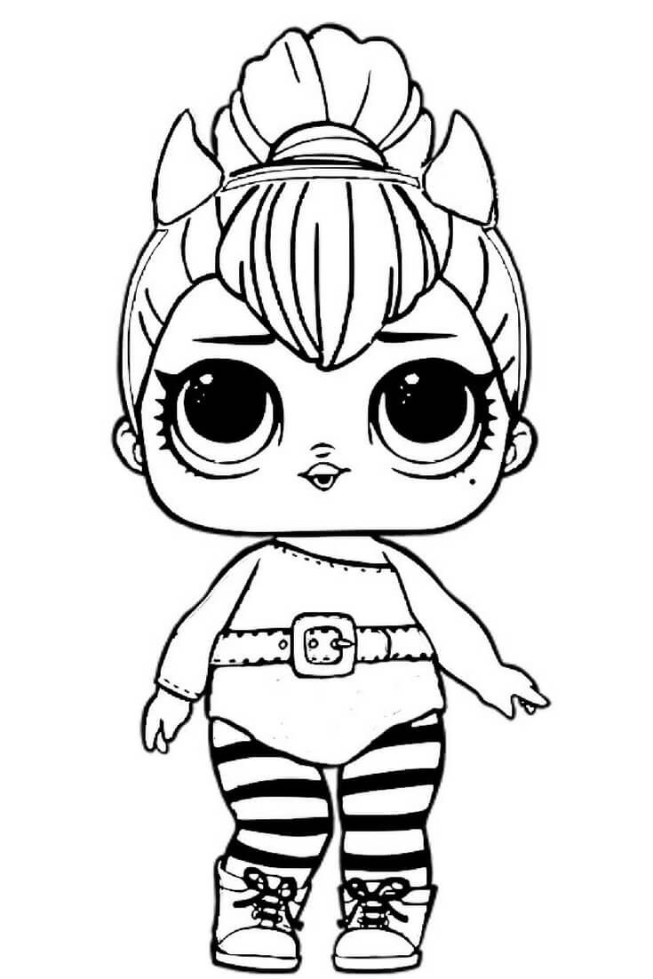 735x1102 View And Print Full Size Olives Bday Coloring Pages, Lol Dolls - Lol Drawing