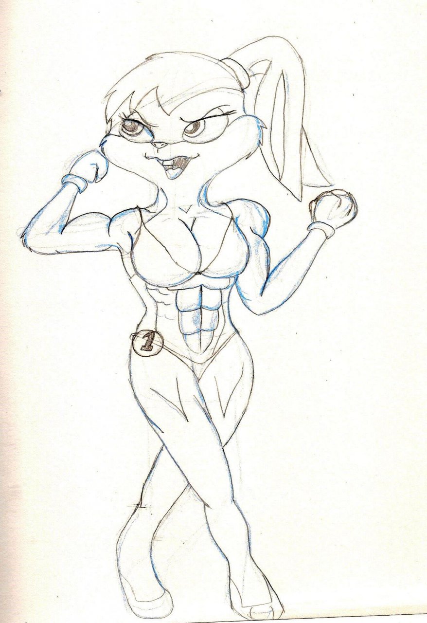 878x1280 Lola Bunny Fitness Muscle Model - Lola Bunny Drawing
