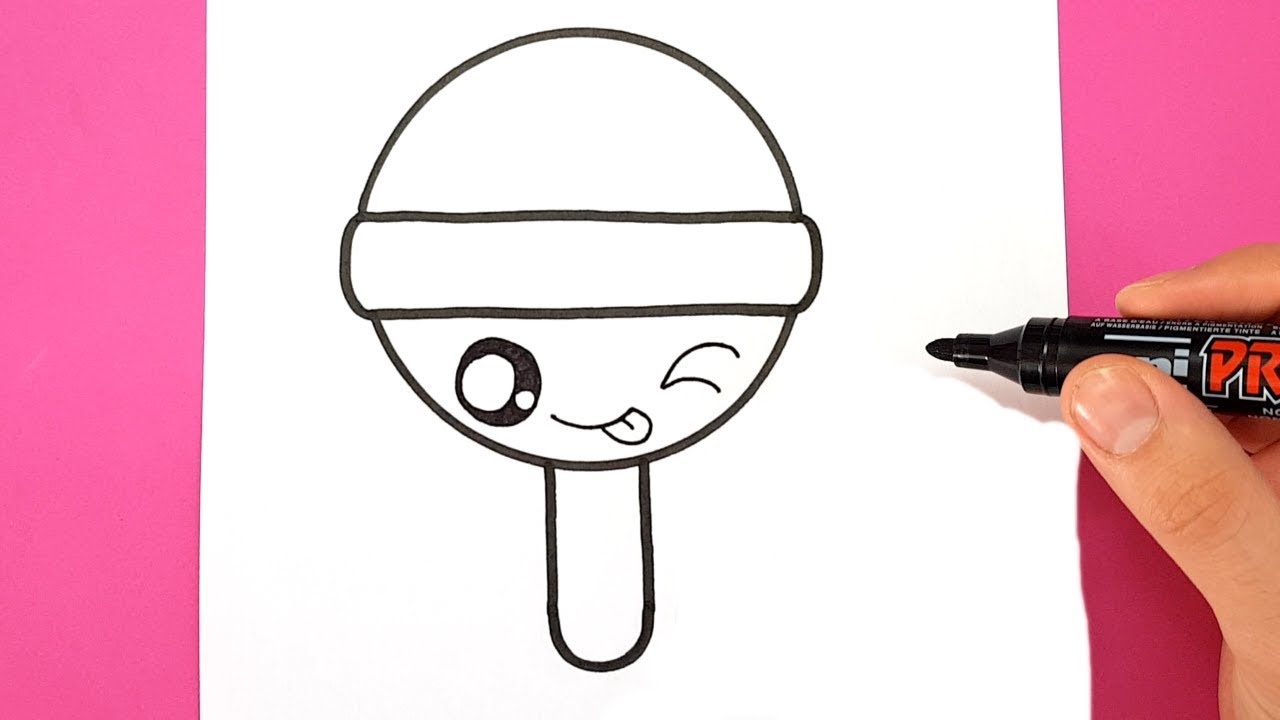 1280x720 How To Draw A Lollipop Super Cute And Easy - Lollipop Drawing