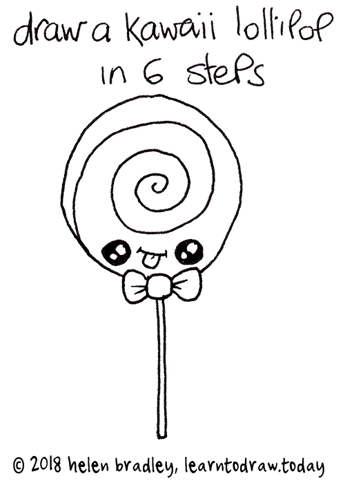 500x715 Kawaii Drawing Learn To Draw - Lollipop Drawing