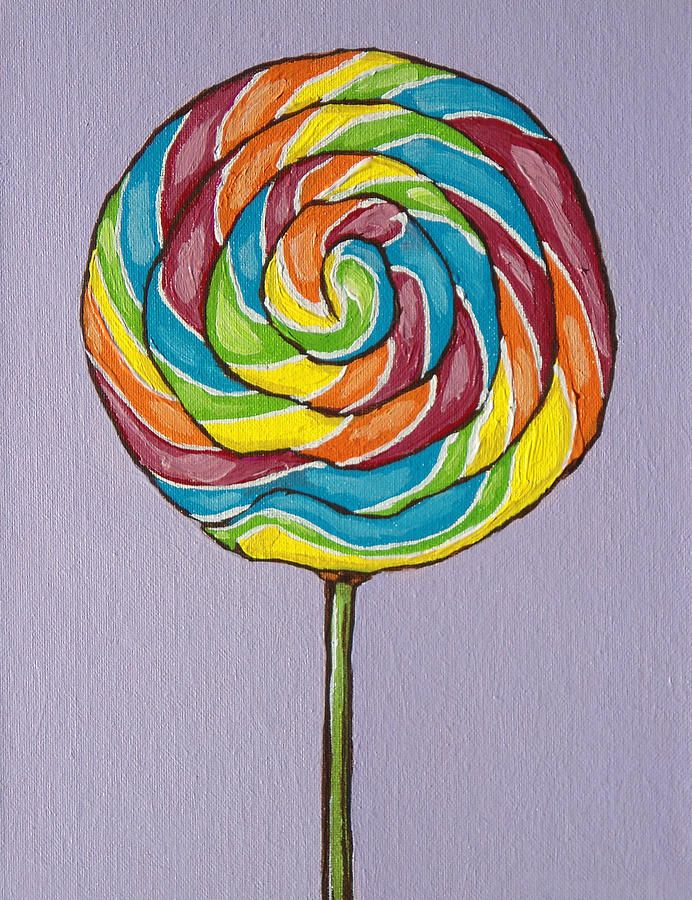 692x900 Rainbow Lollipop Painting - Lollipop Drawing