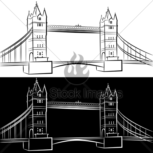 500x500 London Bridge Drawing Gl Stock Images - London Bridge Drawing