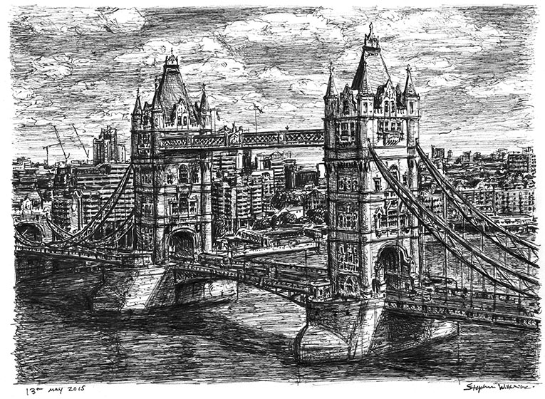 765x560 Tower Bridge - London Bridge Drawing