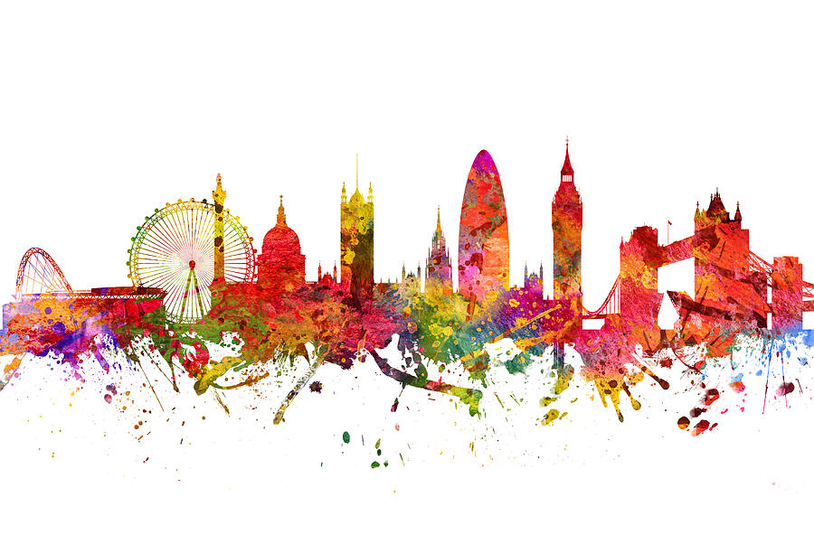 900x592 London Cityscape Digital Art - London Cityscape Drawing