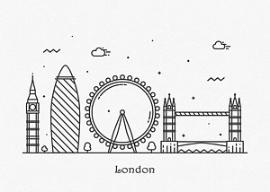300x214 London Skyline Drawings Fine Art America - London Cityscape Drawing