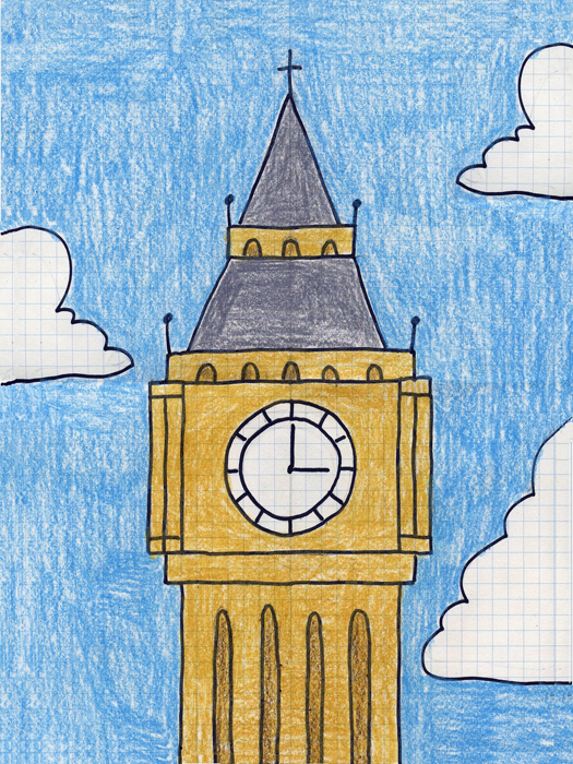 525x700 Draw Big Ben Art Projects For Kids - London Clock Tower Drawing