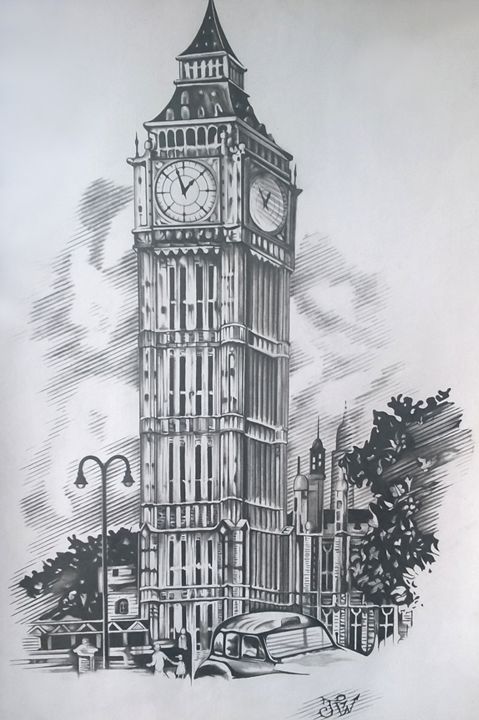 479x720 London Big Ben - London Clock Tower Drawing