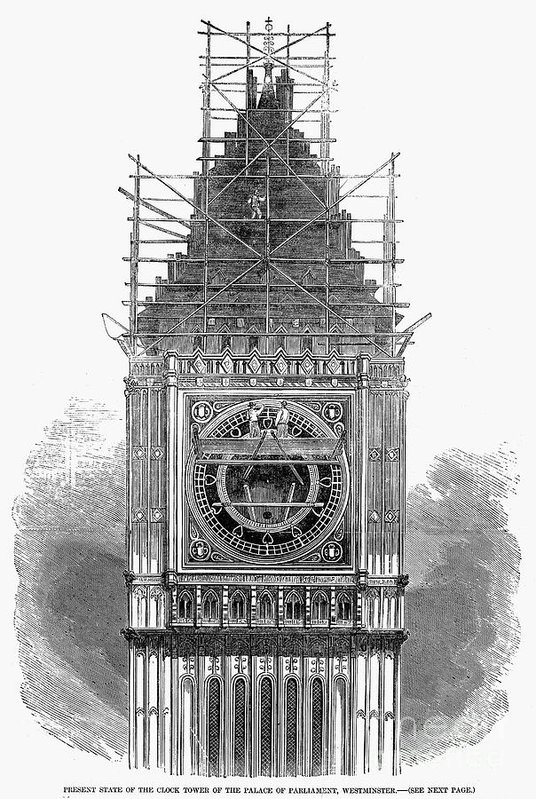 536x799 London Clock Tower, Art Print - London Clock Tower Drawing