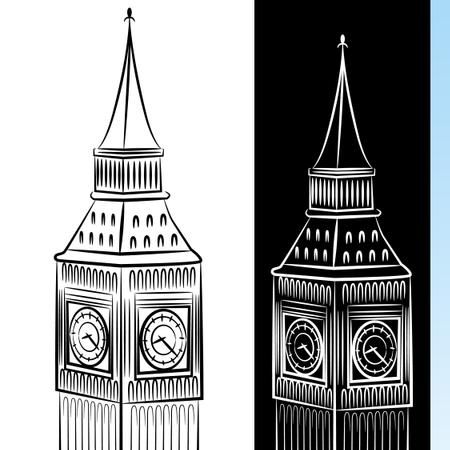 450x450 Vector Clip Art Of Big Ben Clock Tower Drawing - London Clock Tower Drawing