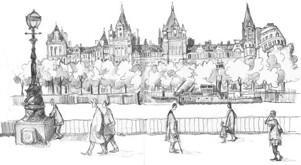 609x333 London Drawing Art Drawing Skill - London Drawing