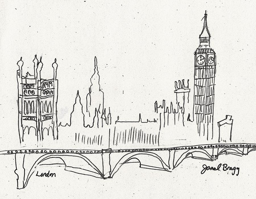 900x700 London Sketch Drawing - London Drawing