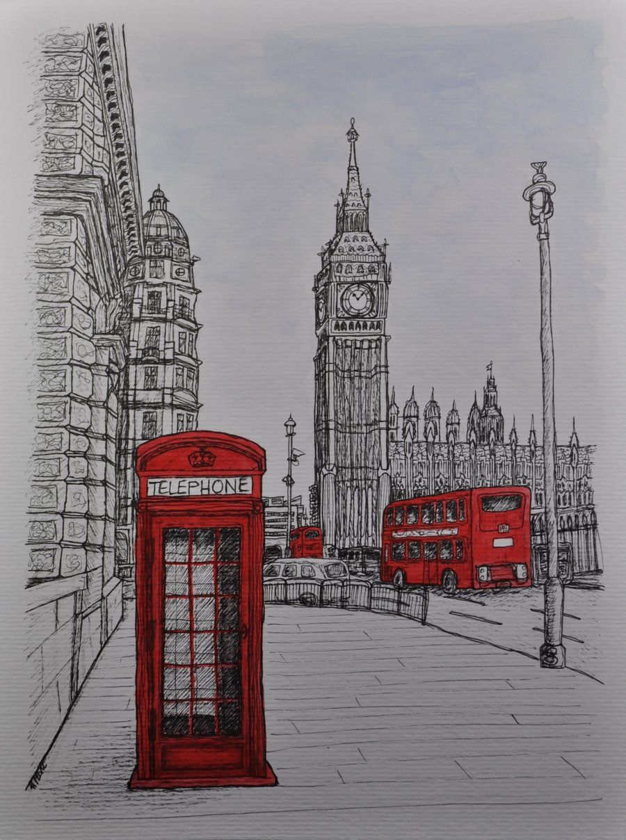 900x1208 London Drawing - London Drawing