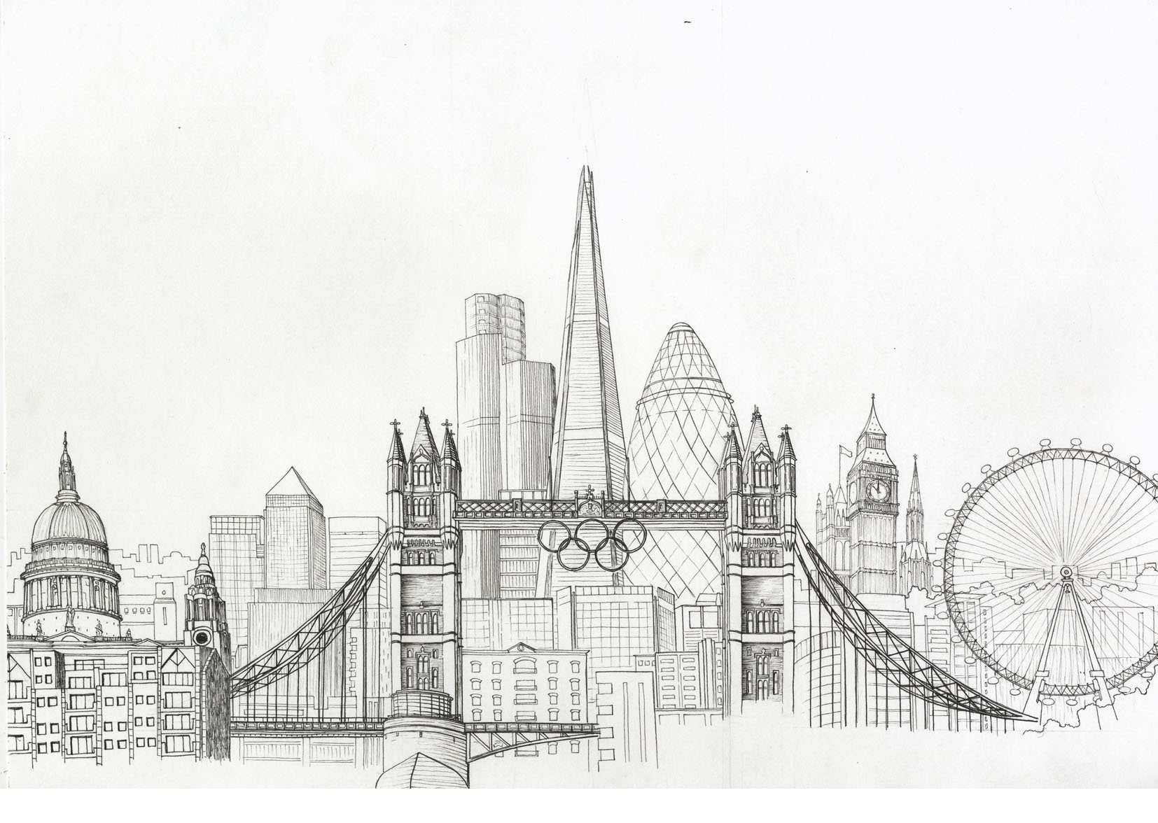 1654x1176 London Drawing Free Download - London Drawing