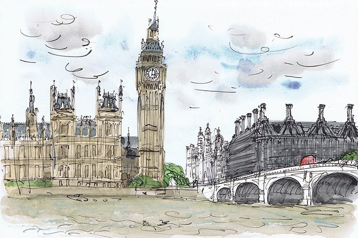 722x480 Drawing London The Happiest Cow - London Drawing