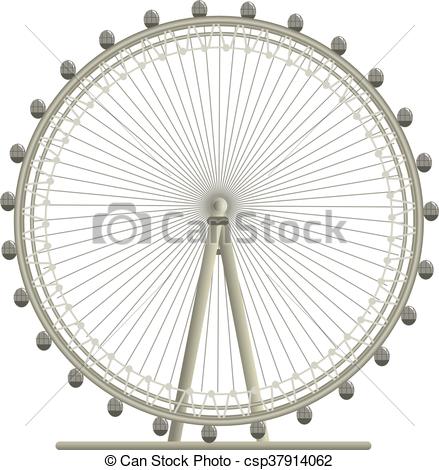 439x470 illustration of london eye, giant wheel in london - London Eye Drawing