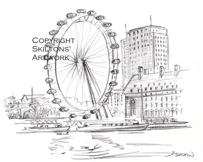 London Eye Drawing at PaintingValley.com | Explore collection of London ...