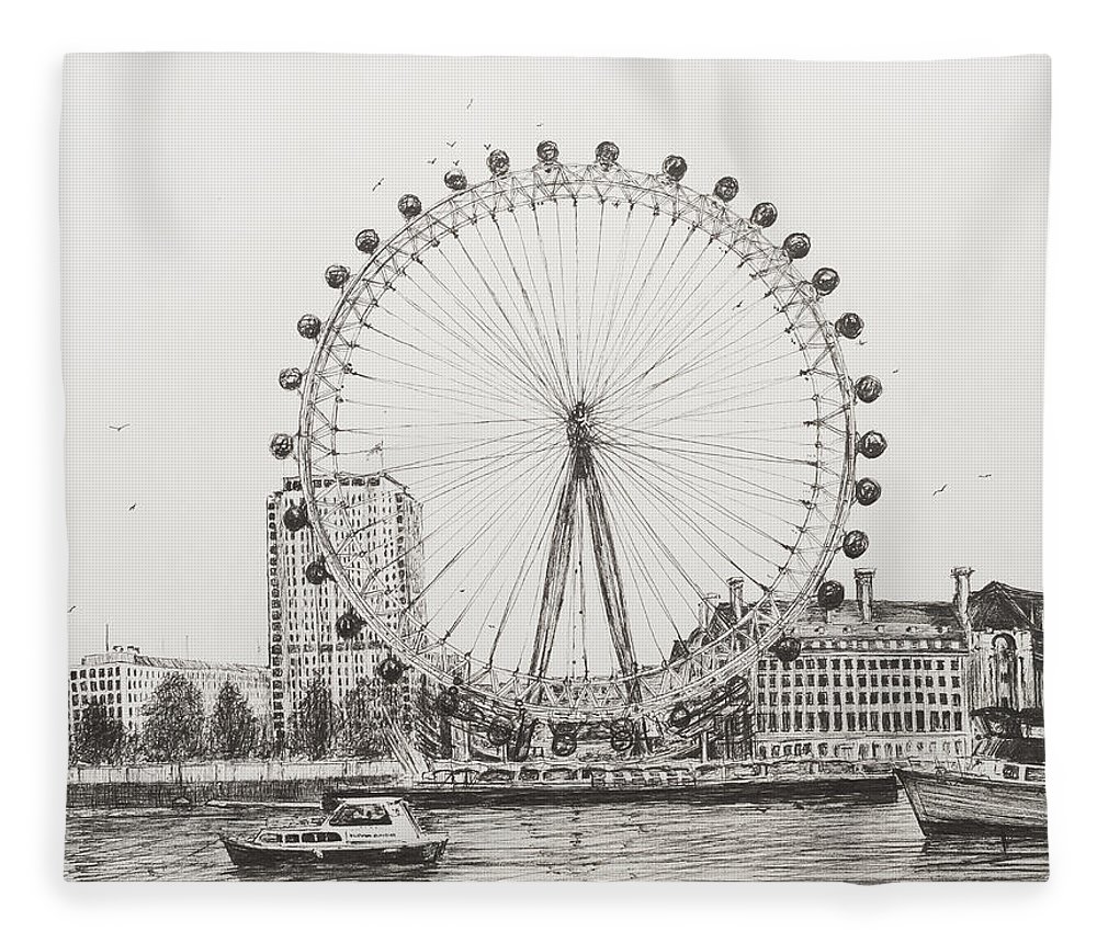 1000x860 the london eye fleece blanket for sale - London Eye Drawing