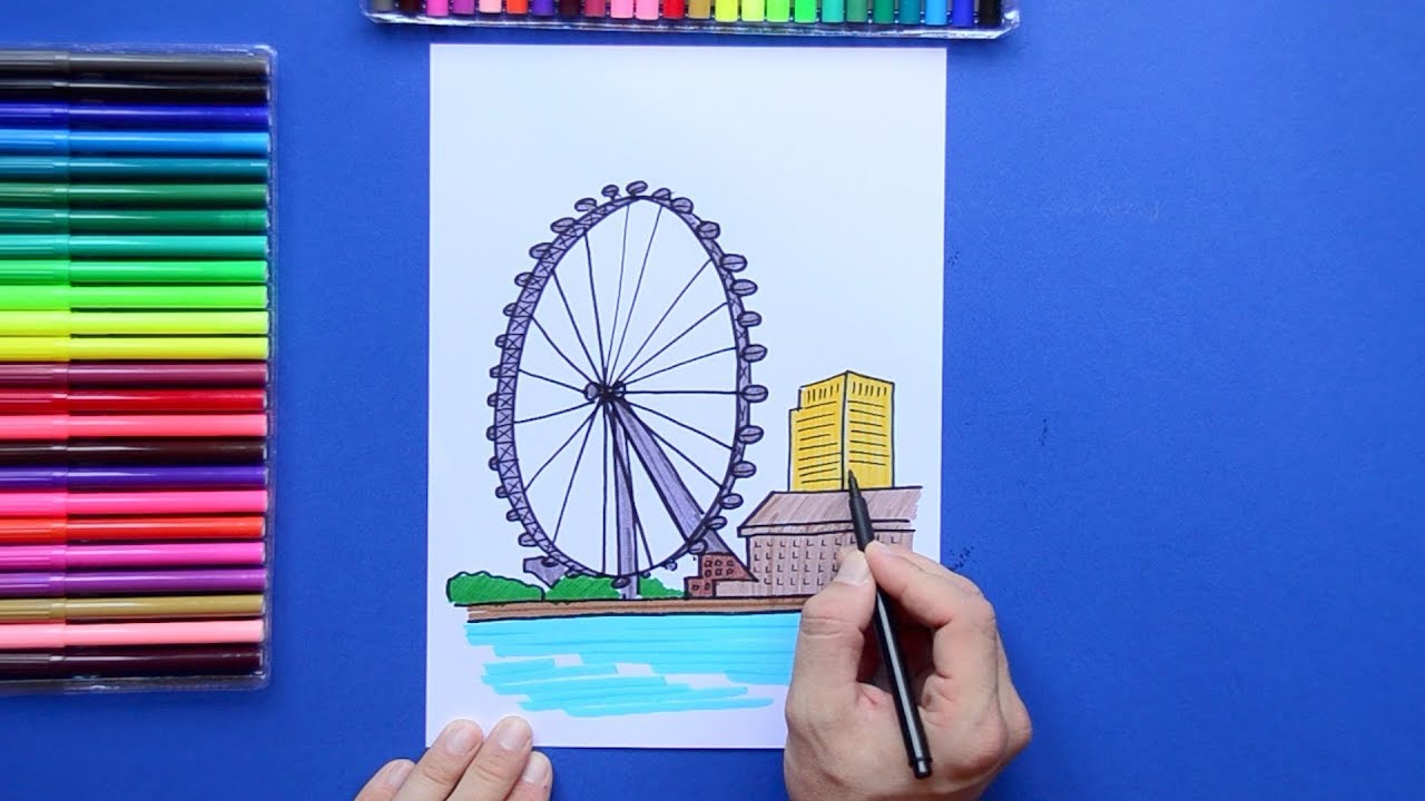 London Eye Drawing at PaintingValley.com | Explore collection of London ...