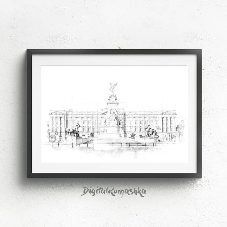 794x795 london posters architectural drawing london skyline art etsy - London Skyline Drawing