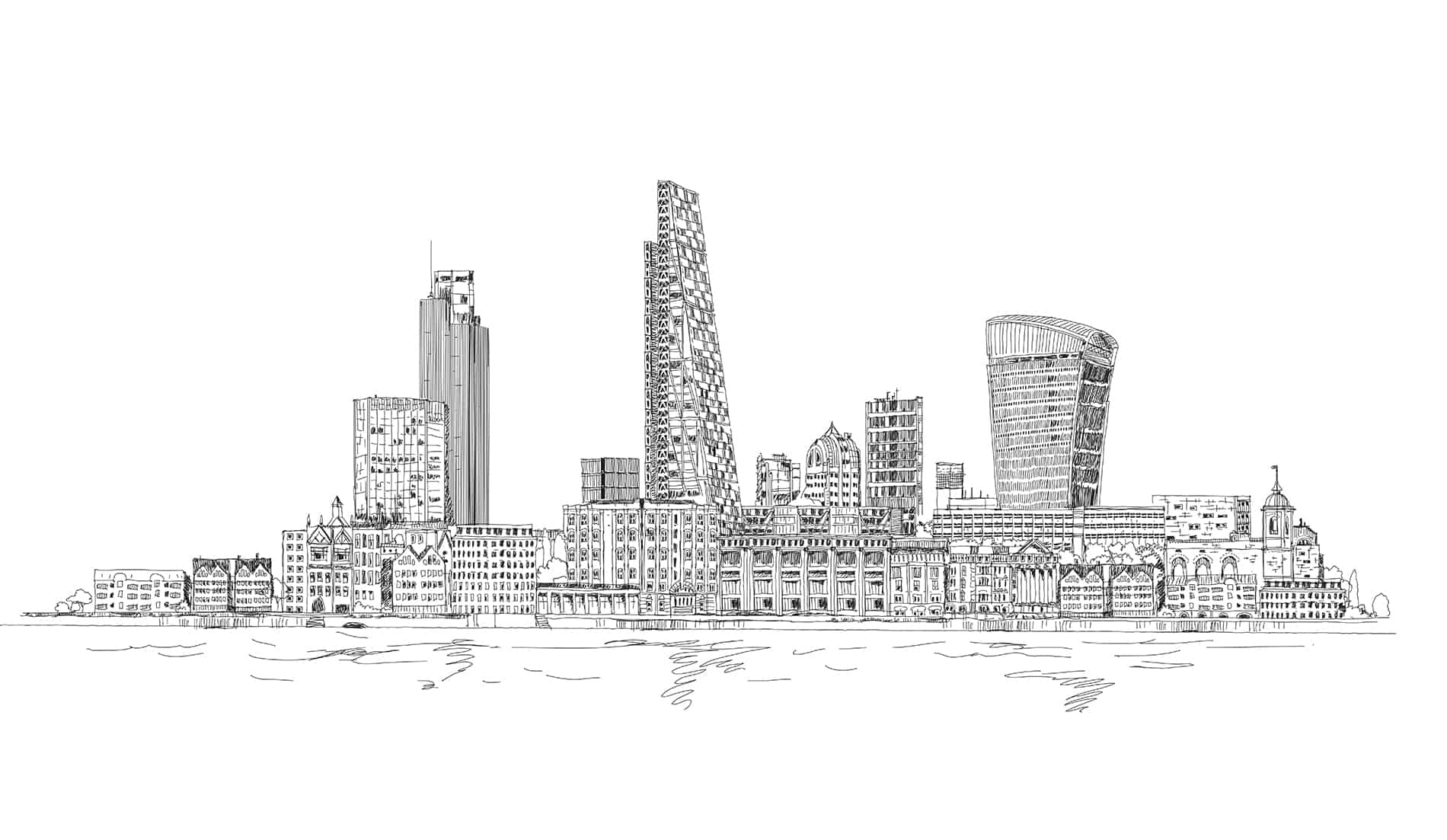 London Skyline Drawing at PaintingValley.com | Explore collection of ...