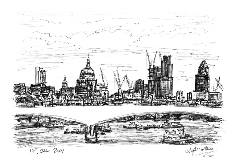 London Skyline Drawing at PaintingValley.com | Explore collection of ...