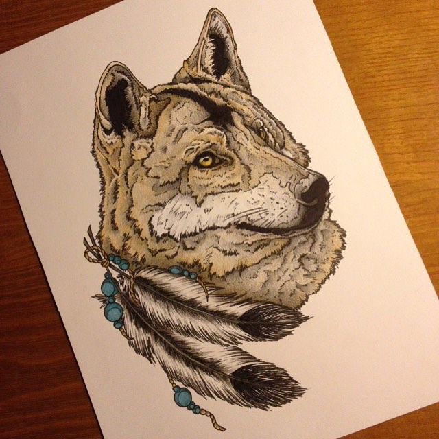 640x640 Best Tribal Lone Wolf Tattoo Designs Meanings - Lone Wolf Drawing