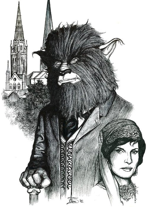 500x700 A Lone Wolf In Coventry Greeting Card For Sale - Lone Wolf Drawing