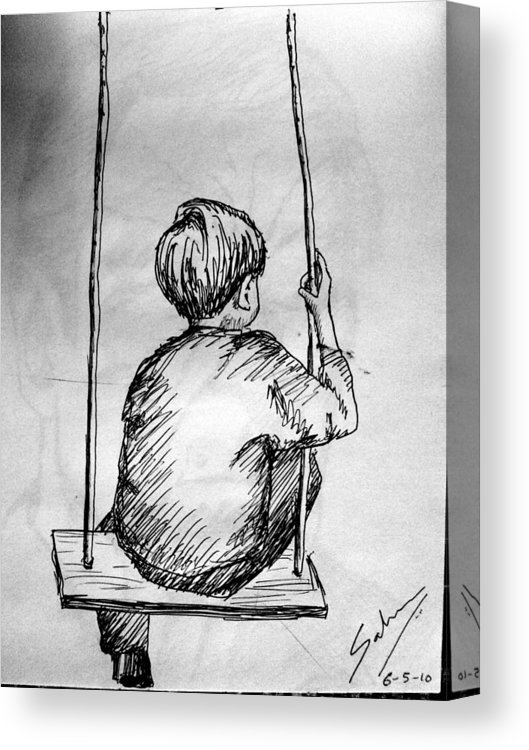529x750 lonely boy canvas print canvas art - Lonely Boy Drawing