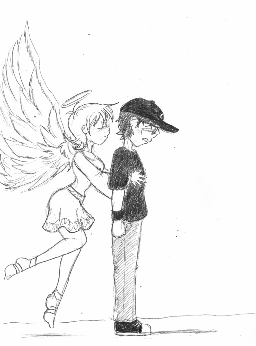 1024x1384 someone drawing sketch and lonely boy waiting for someone sketch - Lonely Boy Drawing