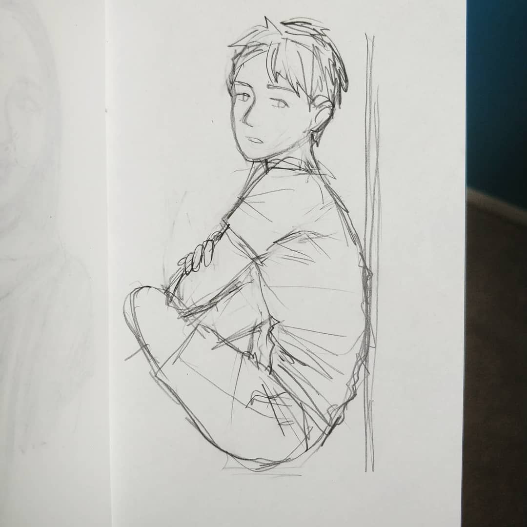 1080x1080 lonely boy - Lonely Boy Drawing