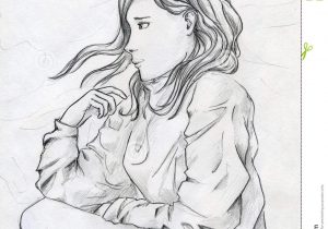 300x210 photos of lonely sad girl sketches sad lonely girl crying sketch - Lonely Girl Drawing