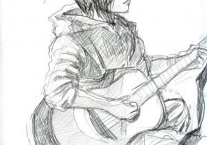 300x210 a lonely girl with guitar sketch lonely girl crying pics - Lonely Girl Drawing