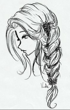 236x371 drawing of girls with long hair - Long Drawing