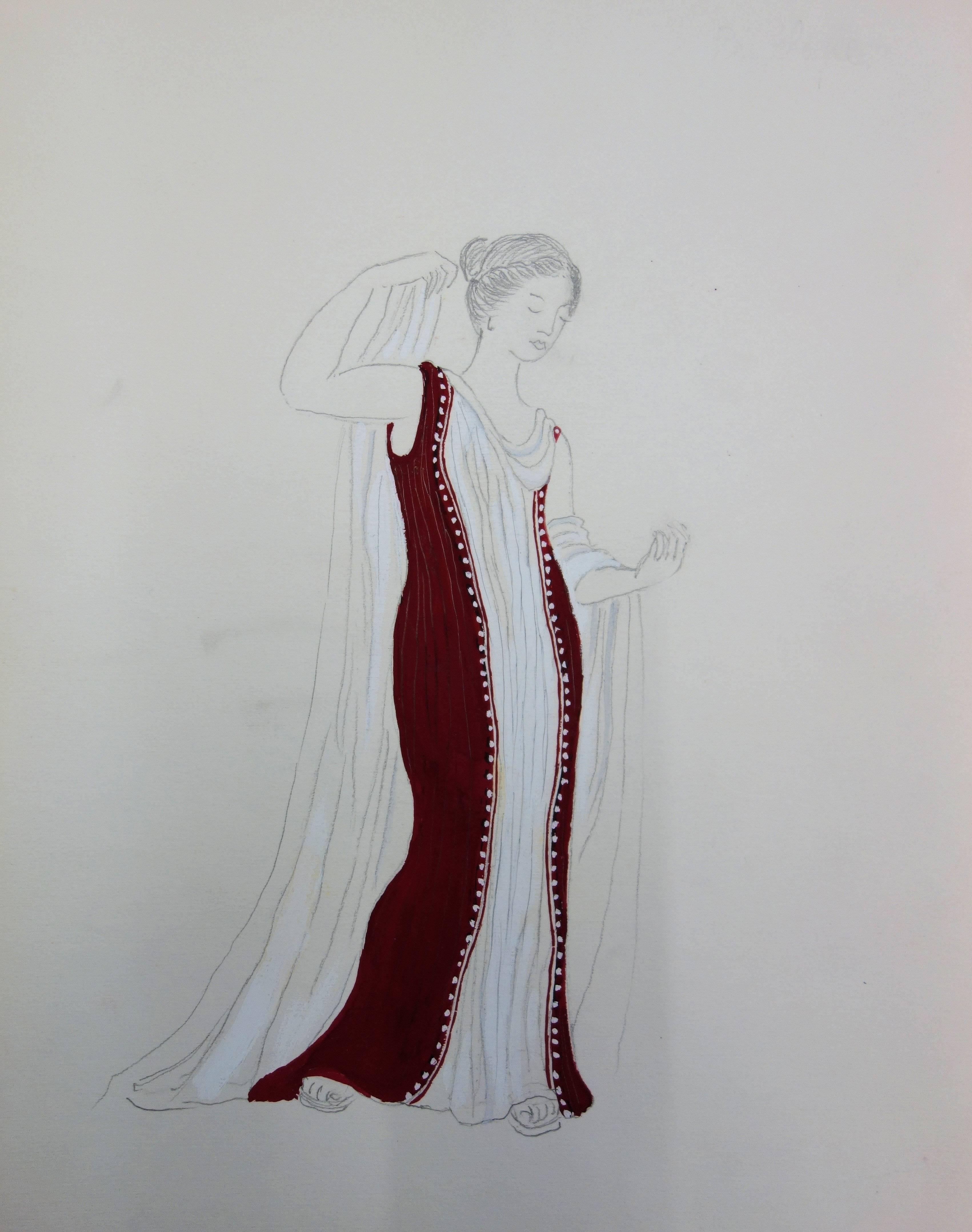 3403x4312 Suzanne Lalique - Long Dress Drawing