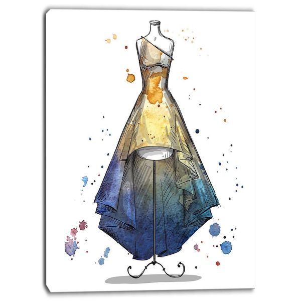 600x600 designart mannequin with long dress digital canvas - Long Dress Drawing