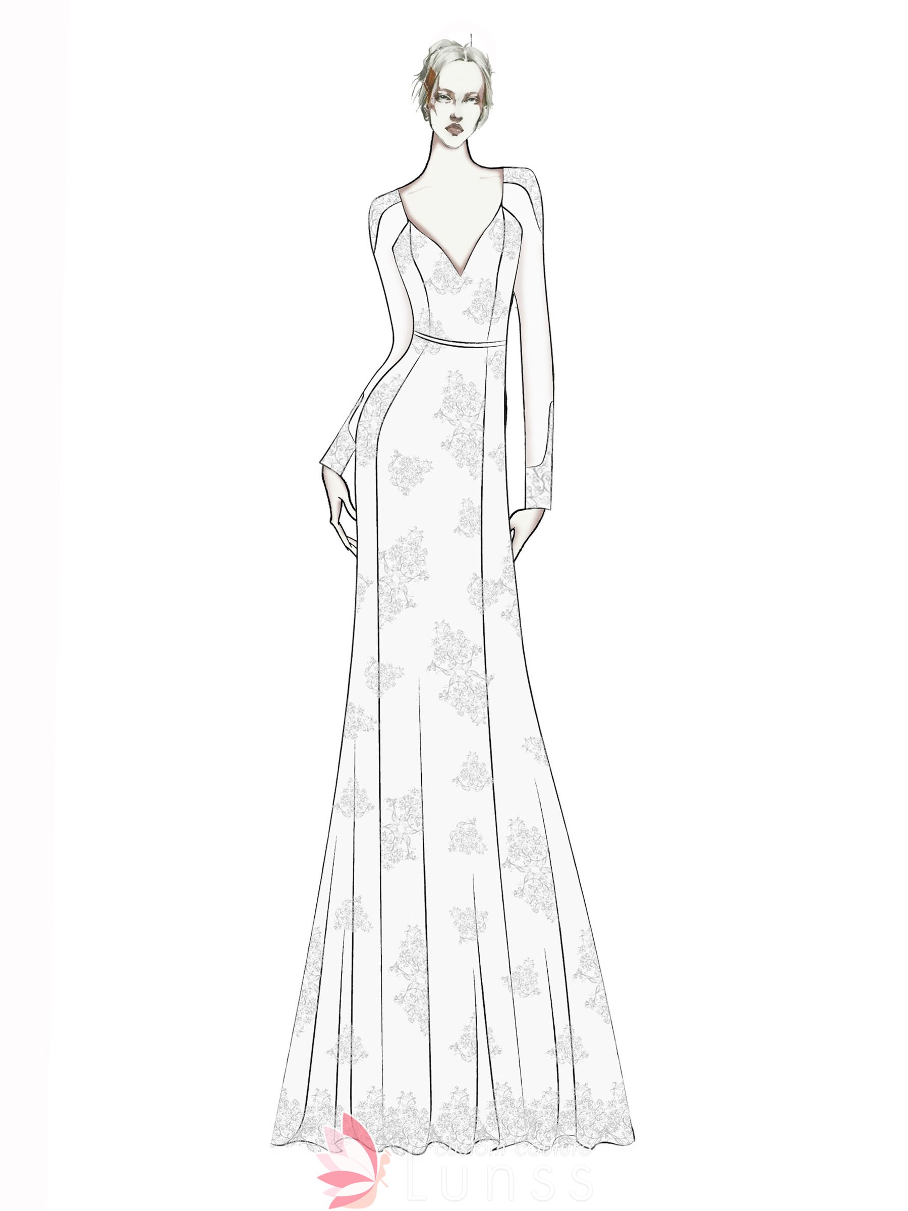 1800x2400 Dress Sketches Gallery - Long Dress Drawing