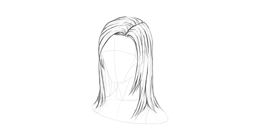 850x445 How To Draw Hair Step - Long Hair Drawing