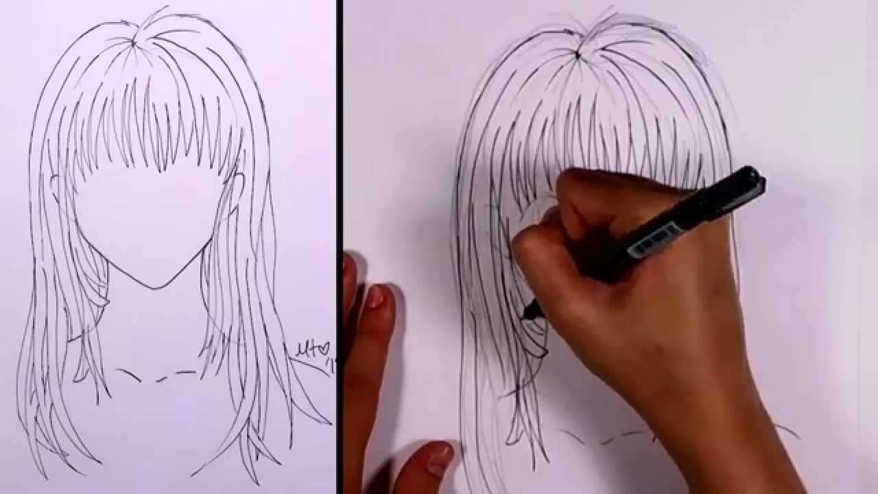 1280x720 How To Draw Manga - Long Hair Drawing
