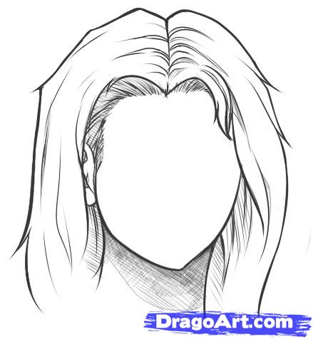 Long Hair Drawing at PaintingValley.com | Explore collection of Long ...