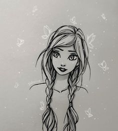 236x261 Drawing Of Girls With Long Hair - Long Hair Drawing