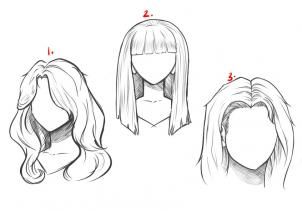 302x211 How To Draw Long Hair Step Drawing Drawings, How To Draw - Long Hair Drawing