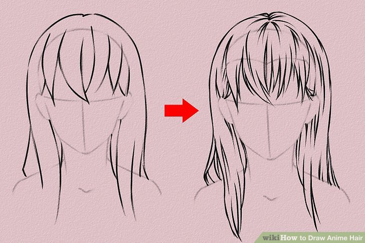 728x485 Ways To Draw Anime Hair - Long Hair Drawing