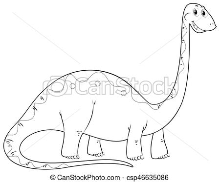 450x373 animal outline for dinosaur long neck illustration - Long Neck Dinosaur Drawing