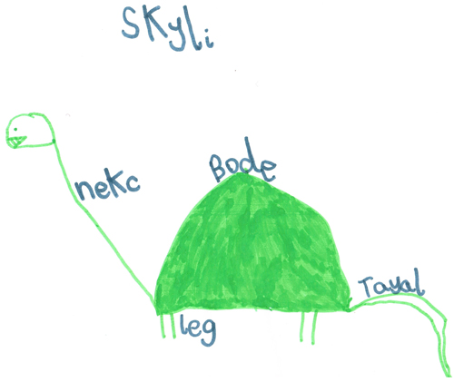 500x421 children draw long necked dinosaurs everything dinosaur - Long Neck Dinosaur Drawing