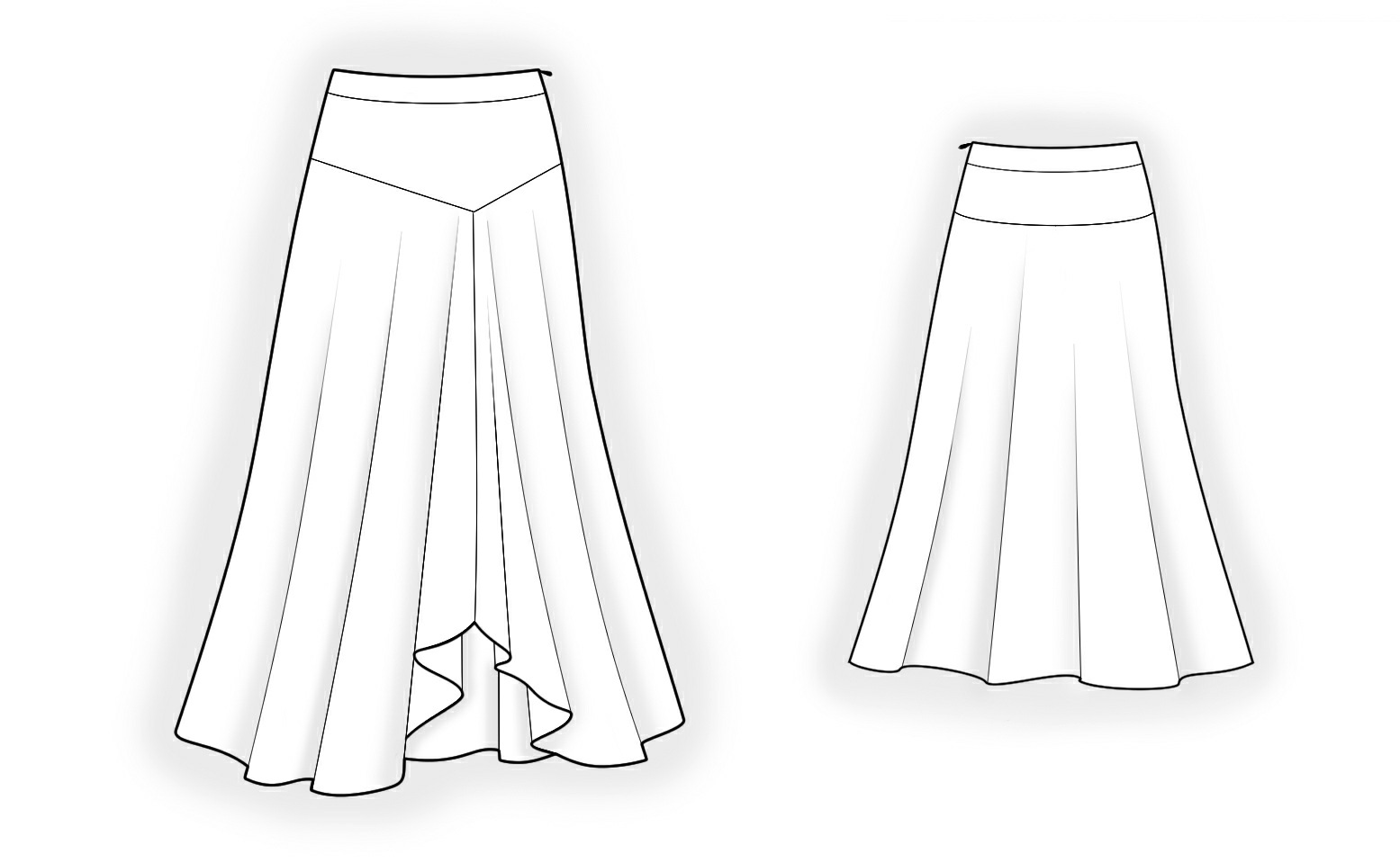 1555x959 Long Skirt - Long Skirt Drawing