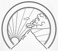 190x169 Mountain Sunrise Sunset Seal Drawing Kids' Longsleeve Shirt - Long Sleeve Drawing