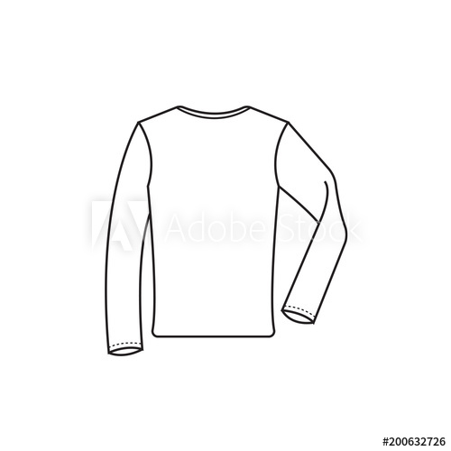 500x500 Long Sleeve T Shirt Vector Drawing, Front And Back - Long Sleeve Drawing