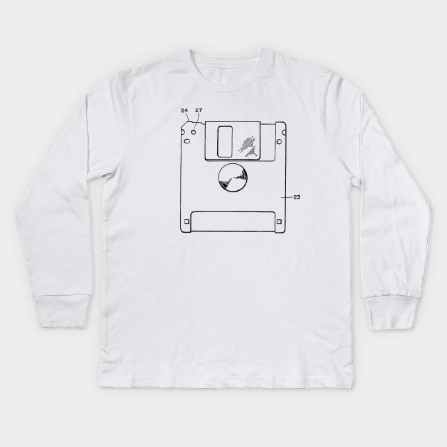 630x630 floppy disk vintage patent hand drawing - Long Sleeve Shirt Drawing
